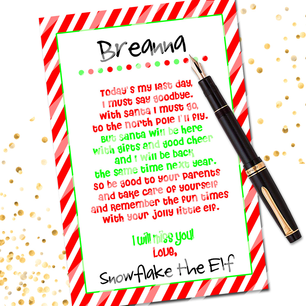Elf Leaving Letter