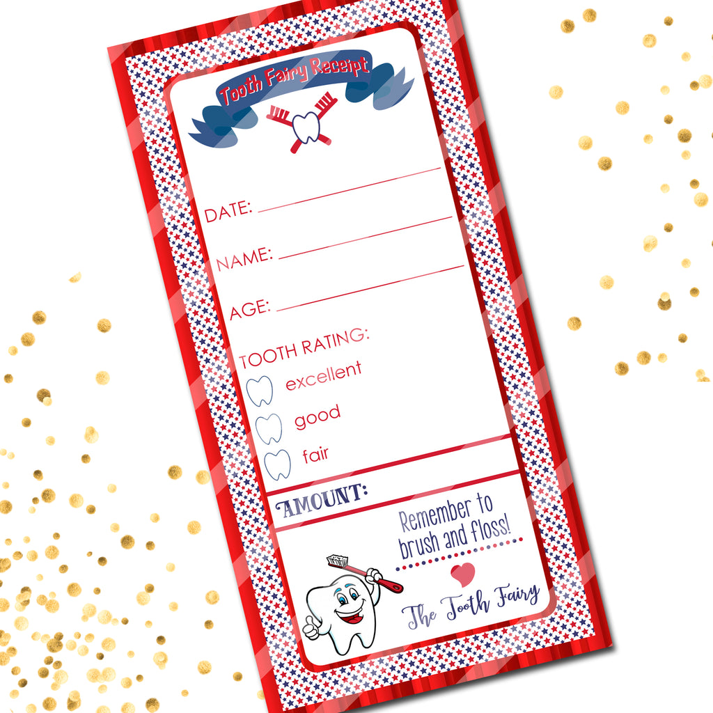 Tooth Fairy Receipt Boyish