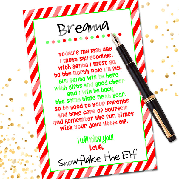 Elf Leaving Letter