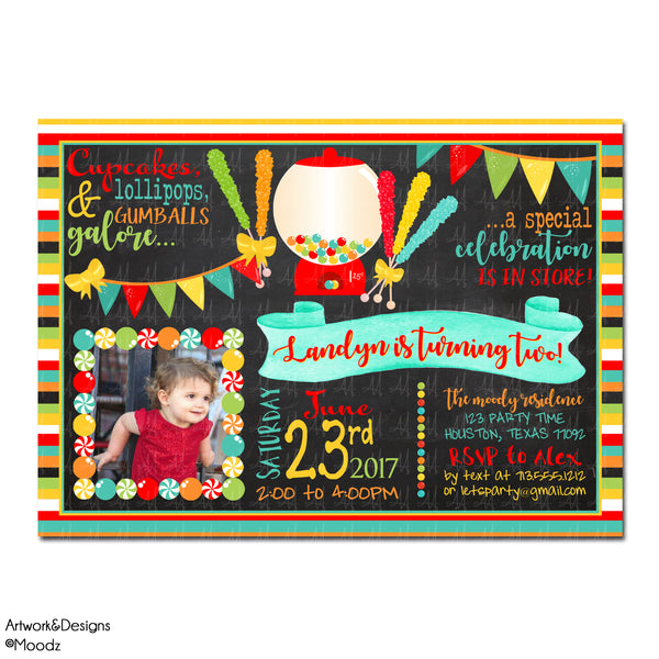 Candy Shoppe Gumballs Chalkboard