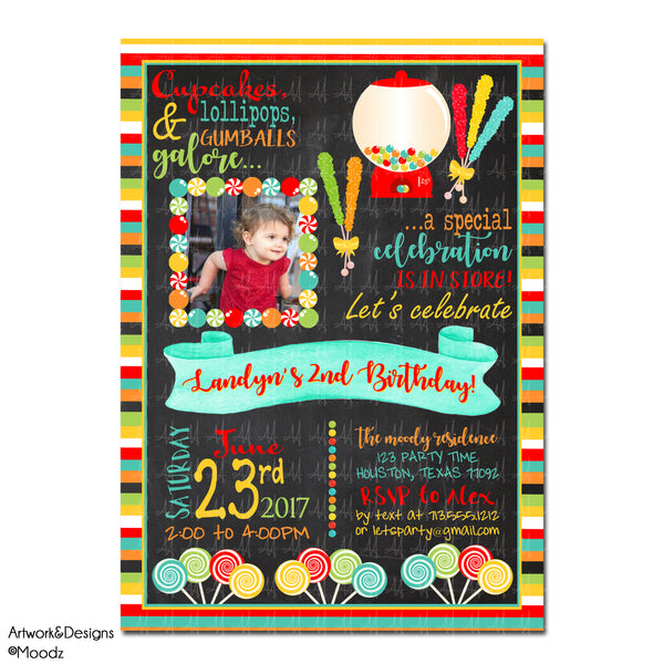 Candy Shoppe Lollipops Chalkboard