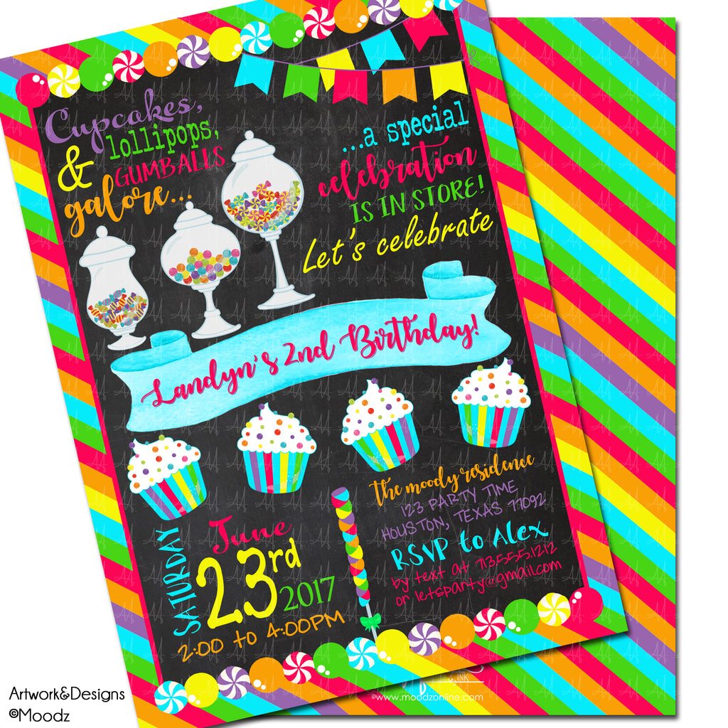 Candy Shoppe Cupcakes Chalkboard