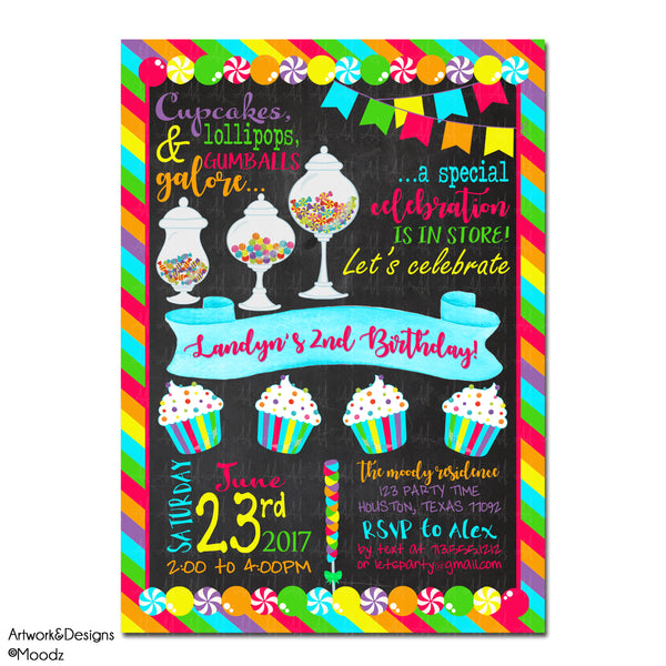 Candy Shoppe Cupcakes Chalkboard